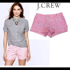 J. Crew neon pink tiki cargo shorts Sz 8